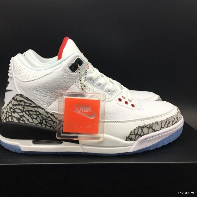 Rep Onekick Jordan3 923096- Free Tailored Throw White 3851 Cement Line 1015